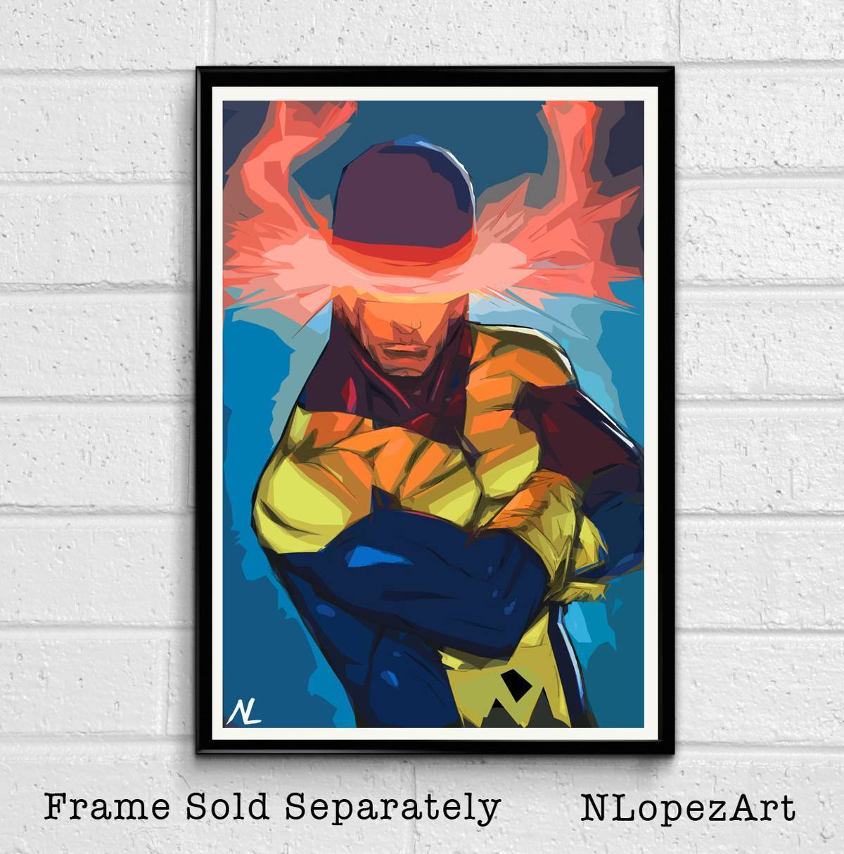 Cyclops Scott Summers Xmen Illustration #2 - Marvel Superhero Comicbook - Poster | Canvas Wall Art Print