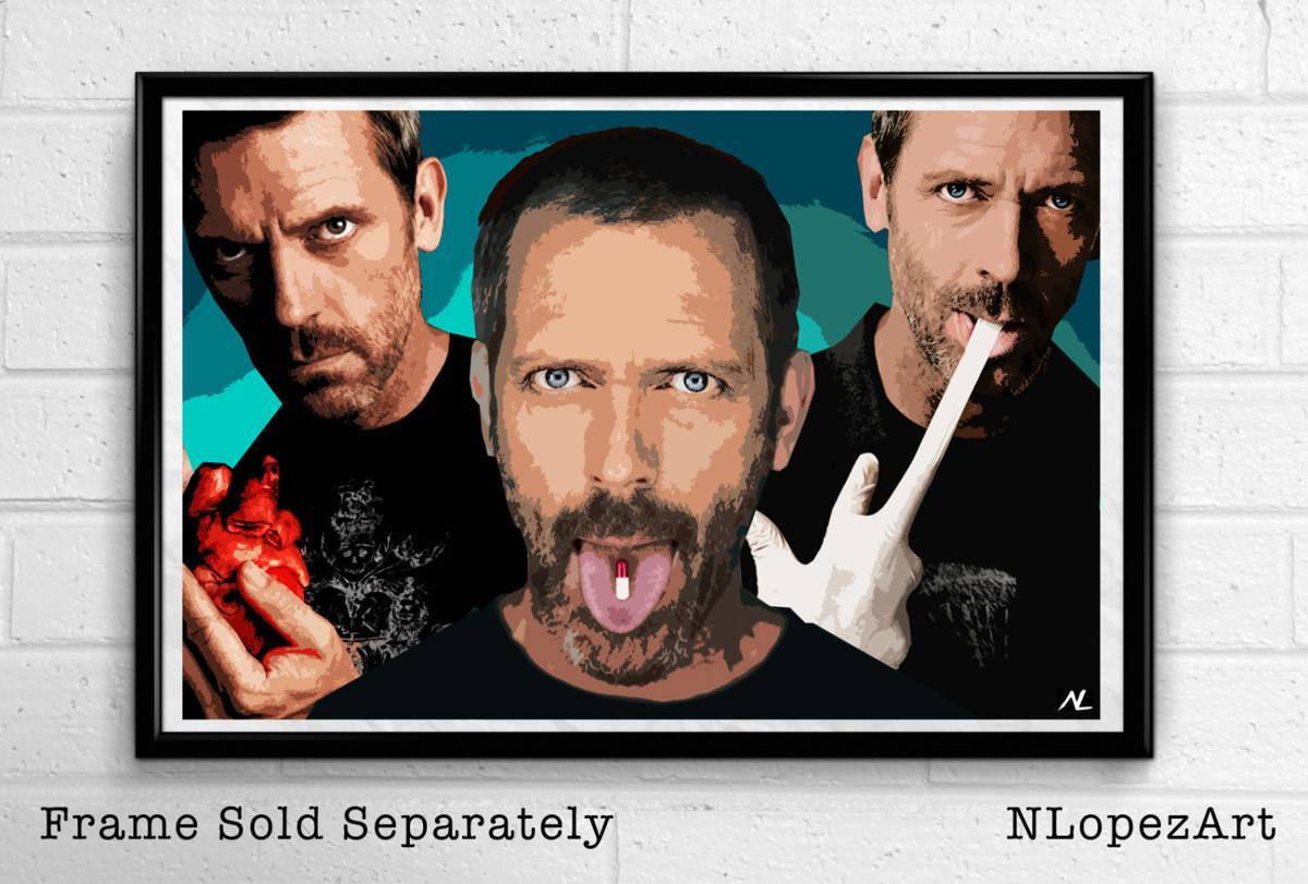 The House M.D. (The Trinity: The Doctor, The Addict, And The Asshole) Illustration - Television - Poster | Canvas Wall Art Print