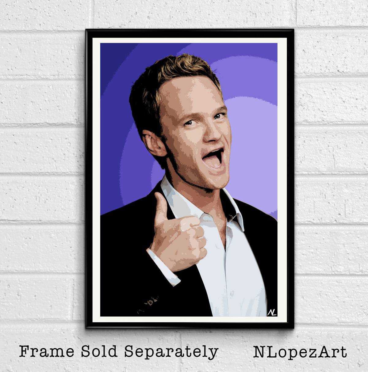 Barney Stinson Neil Patrick Harris Illustration -How I Met Your Mother Television Comedy Sitcom - Poster | Canvas Wall Art Print