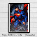 Superman Man Of Steel Illustration #2 - Justice League New 52 Superhero Comicbook - Poster | Canvas Wall Art Print