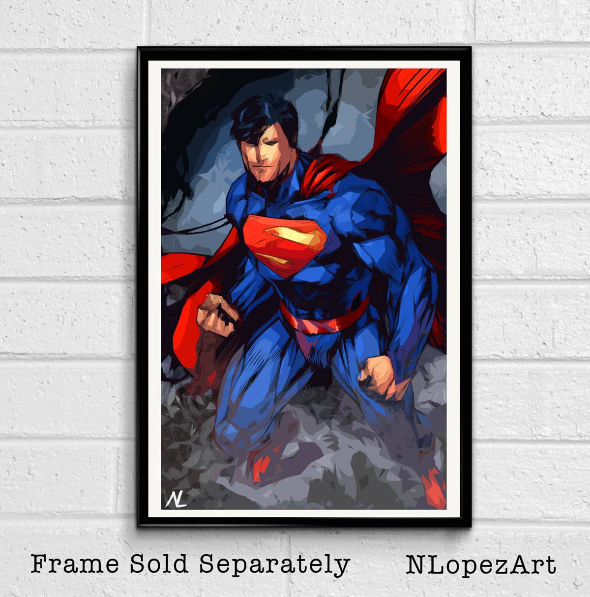 Superman Man Of Steel Illustration #2 - Justice League New 52 Superhero Comicbook - Poster | Canvas Wall Art Print