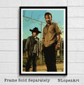 Rick And Carl From The Walking Dead Illustration - Zombie Horror Television - Poster | Canvas Wall Art Print