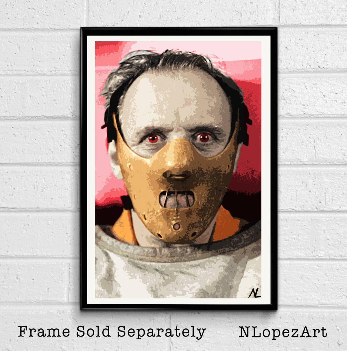 Hannibal Lecter Illustration #5 - Silence Of The Lambs Horror Movie Film - Poster | Canvas Wall Art Print