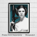 Princess Leia Organa From Star Wars Illustration - Sci-Fi Film Movie - Poster | Canvas Wall Art Print