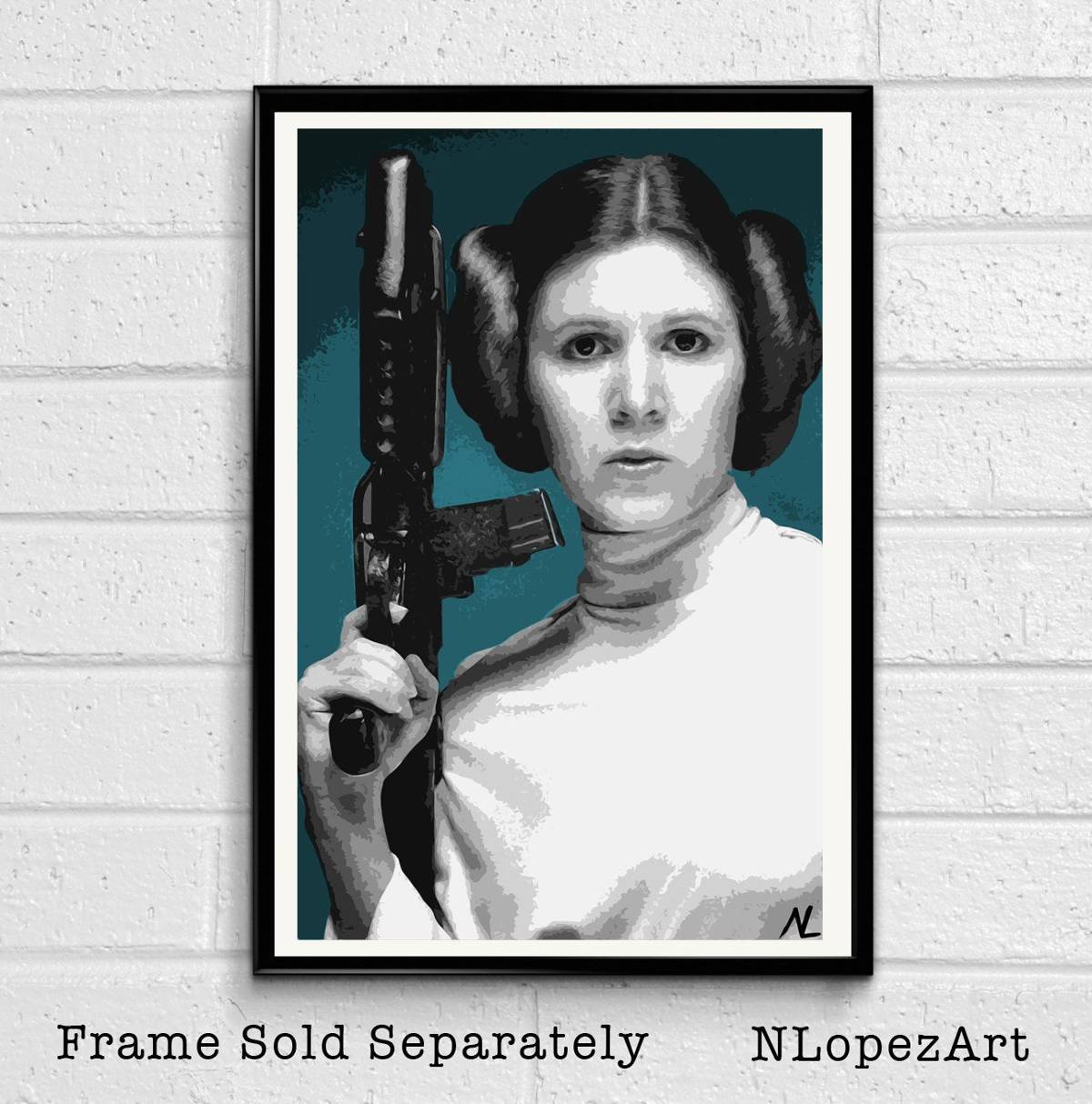 Princess Leia Organa From Star Wars Illustration - Sci-Fi Film Movie - Poster | Canvas Wall Art Print