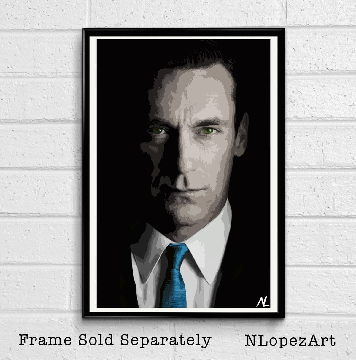 Don Draper From Mad Men Television Illustration - Madmen 60'S - Poster | Canvas Wall Art Print