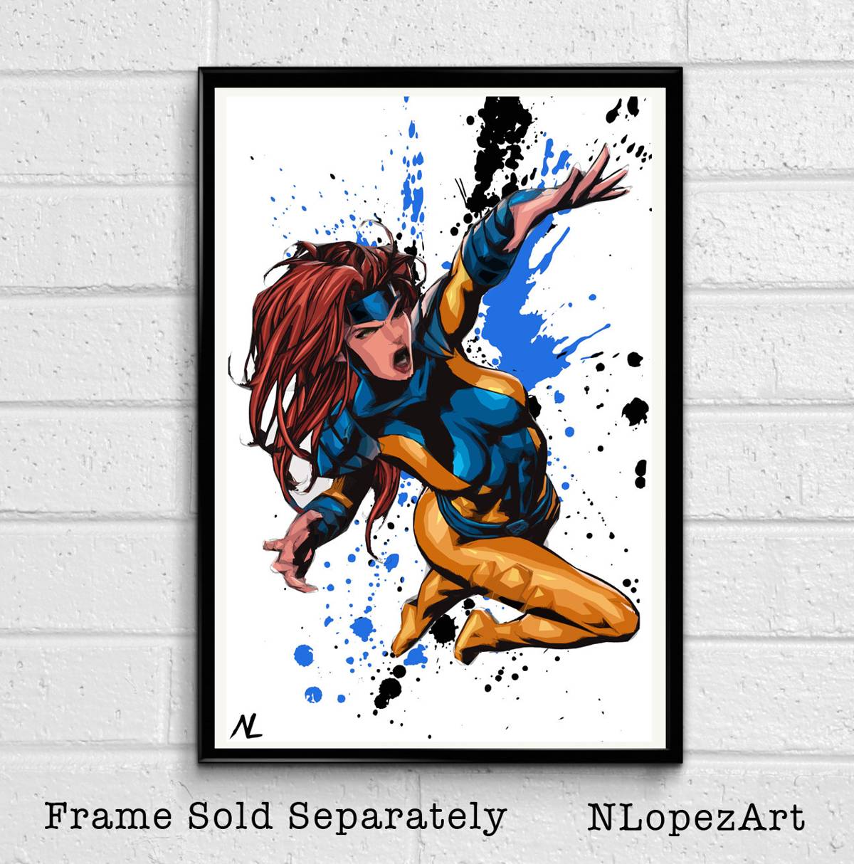 Jean Grey Xmen Illustration- Marvel Superhero Comicbook - Poster | Canvas Wall Art Print