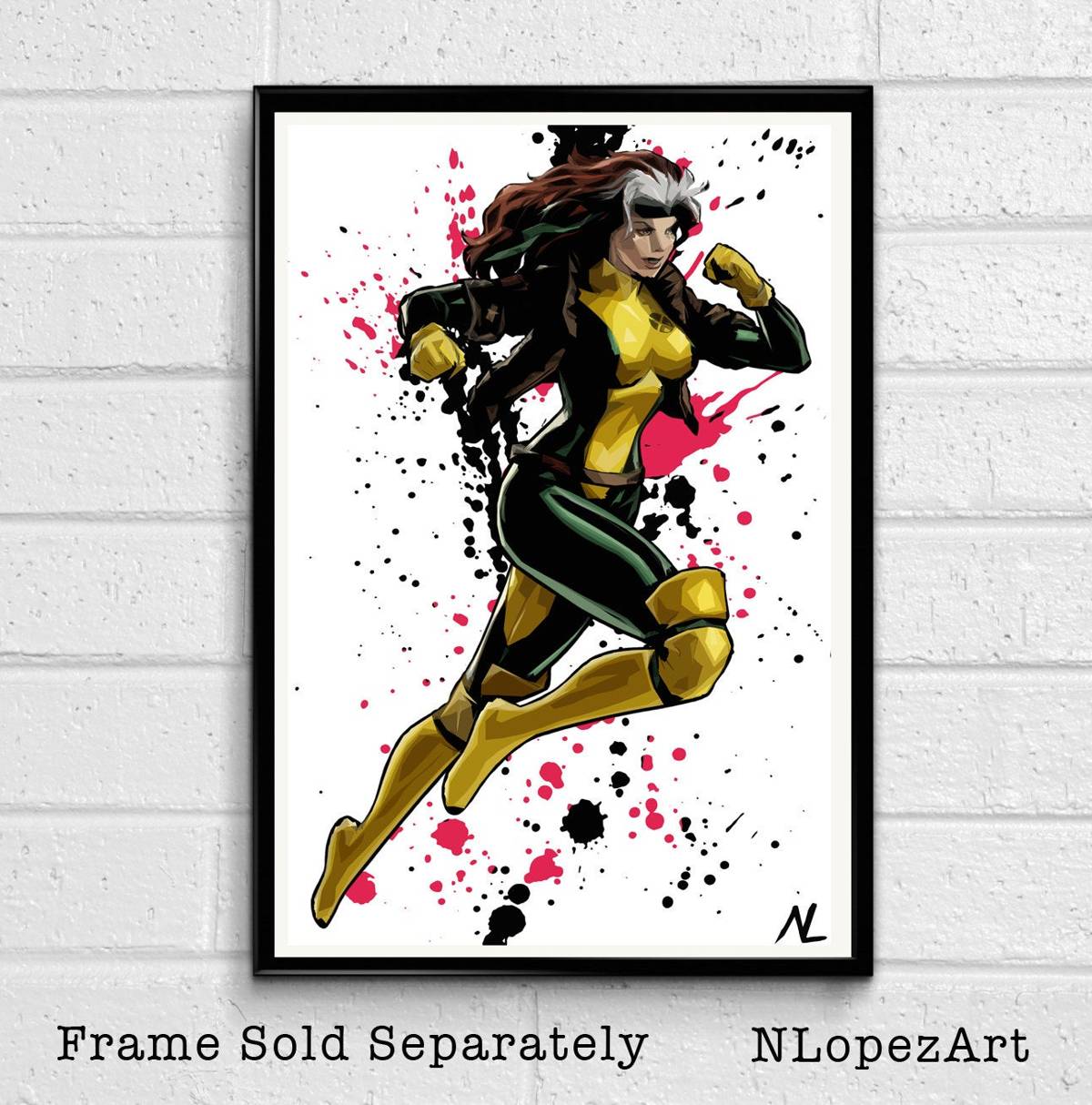 Rogue Xmen Illustration - Marvel Superhero Film Movie Comicbook - Poster | Canvas Wall Art Print
