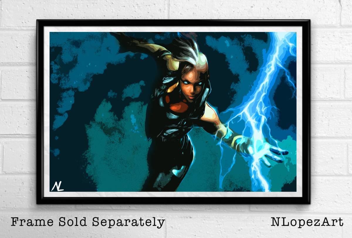 Storm Xmen Illustration - Marvel Comicbook Superhero - Poster | Canvas Wall Art Print