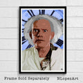 Doc Brown From Back To The Future Illustration - 80'S Sci-Fi Time Travel Film Movie - Poster | Canvas Wall Art Print