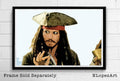 Jack Sparrow Pirates Of The Caribbean Illustration - Pirate Film Movie - Poster | Canvas Wall Art Print