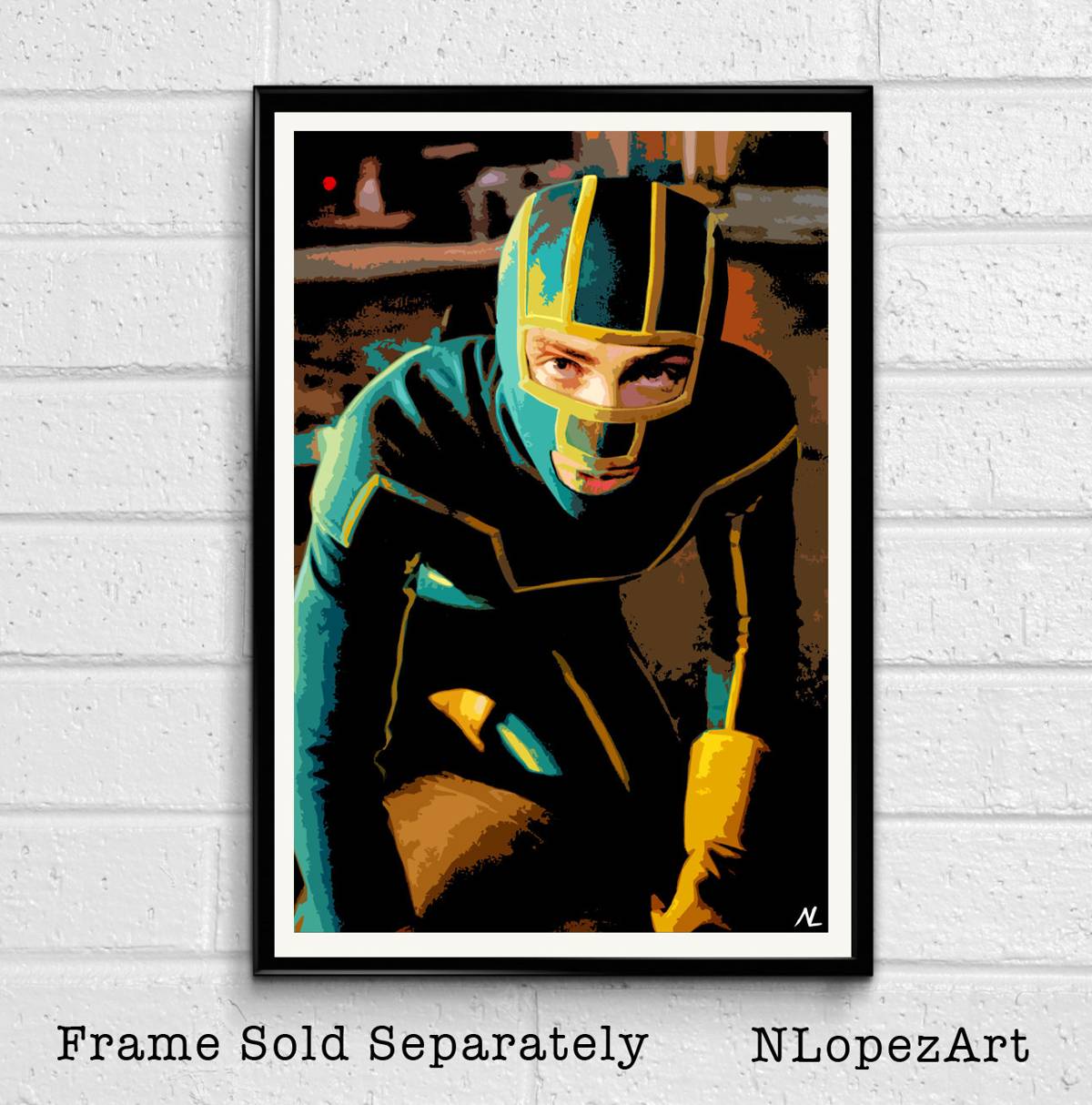 Kick-Ass Illustration - Superhero Comicbook Film Movie - Poster | Canvas Wall Art Print