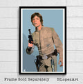 Star Wars Luke Skywalker Illustration - Jedi Sci-Fi Movie Film - Poster | Canvas Wall Art Print