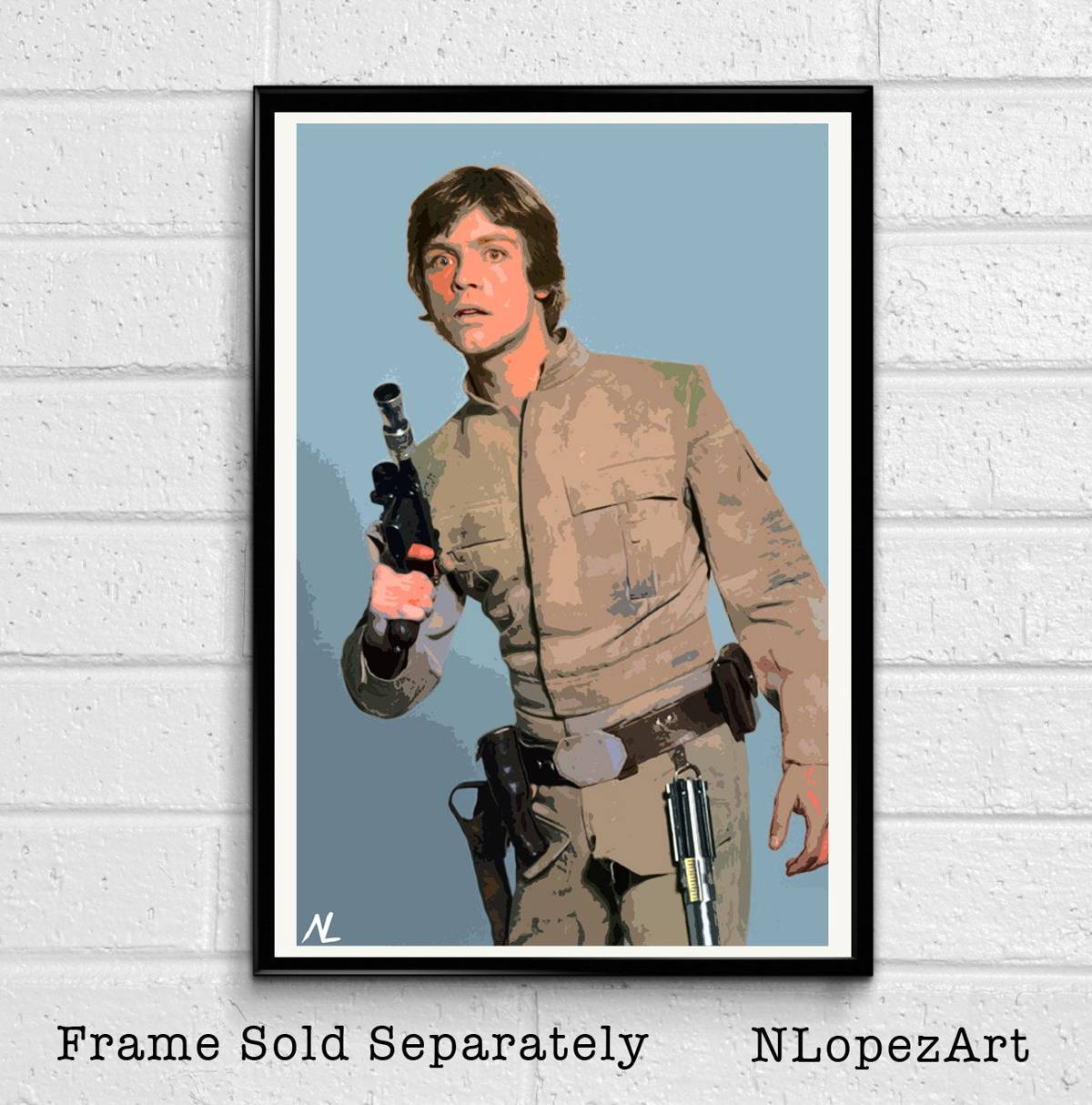 Star Wars Luke Skywalker Illustration - Jedi Sci-Fi Movie Film - Poster | Canvas Wall Art Print