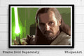 Qui Gon Jinn Jedi Master Star Wars Illustration - Movie Sci-Fi Film - Poster | Canvas Wall Art Print