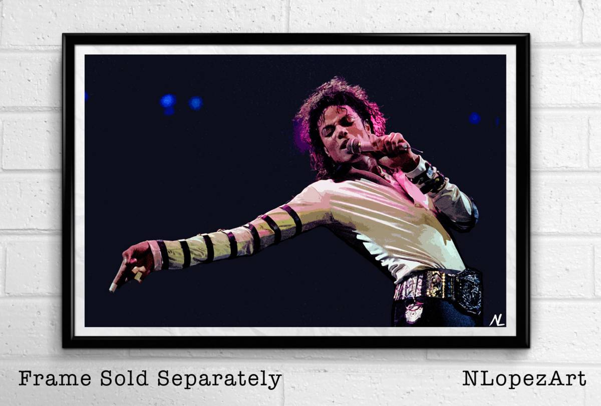 Michael Jackson Illustration #2 - King Of Pop Music Icon Jackson Five - Poster | Canvas Wall Art Print