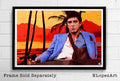 Scarface Tony Montana Illustration - Al Pacino Movie Gangster Icon Film - Poster | Canvas Wall Art Print