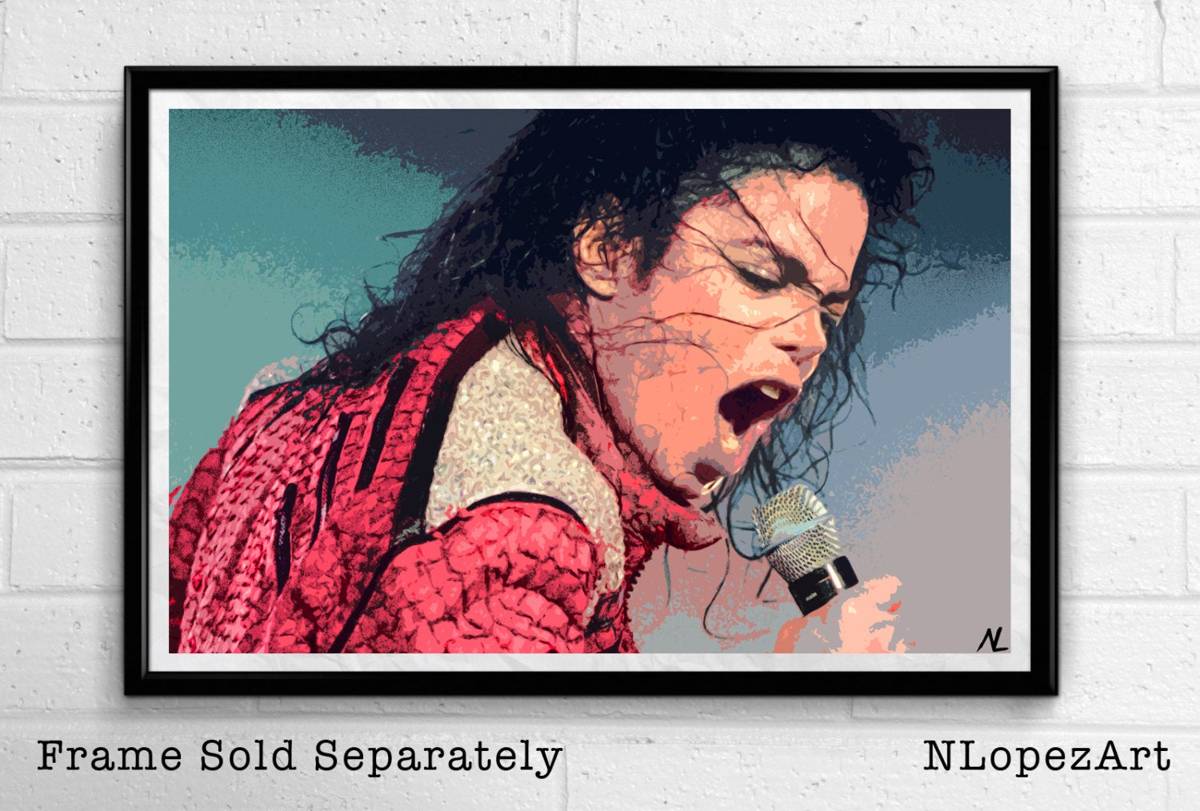 Michael Jackson Illustration - King Of Pop Music Icon Jackson Five - Poster | Canvas Wall Art Print