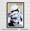 New Order Stormtrooper Star Wars Illustration - The Force Awakens The Last Jedi Sci-Fi Empire - Poster | Canvas Wall Art Print