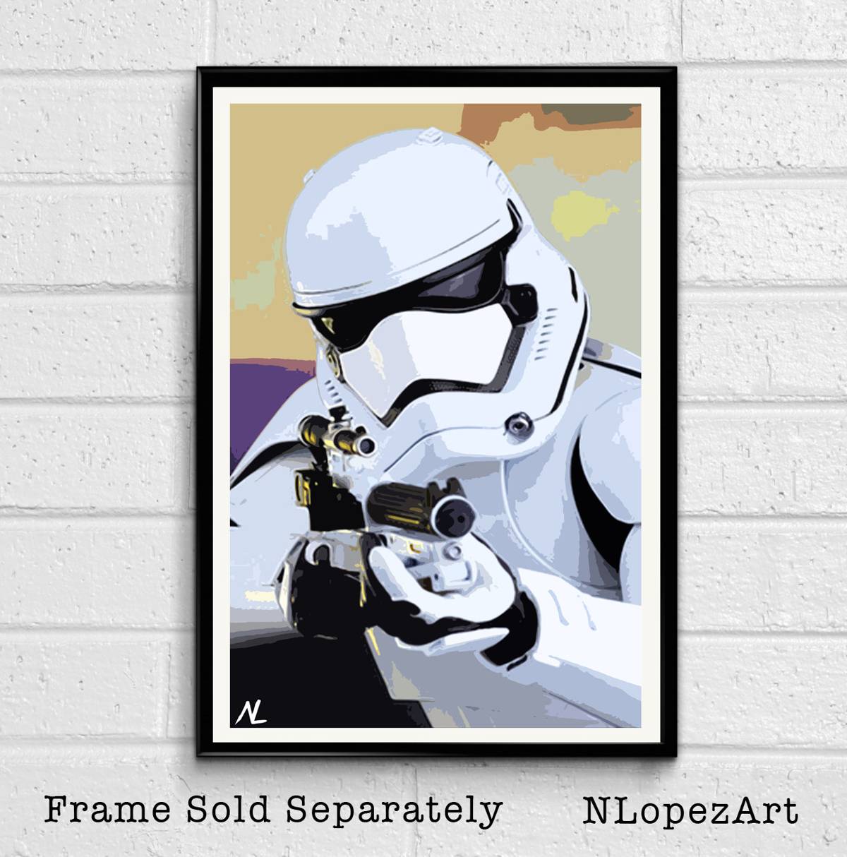 New Order Stormtrooper Star Wars Illustration - The Force Awakens The Last Jedi Sci-Fi Empire - Poster | Canvas Wall Art Print