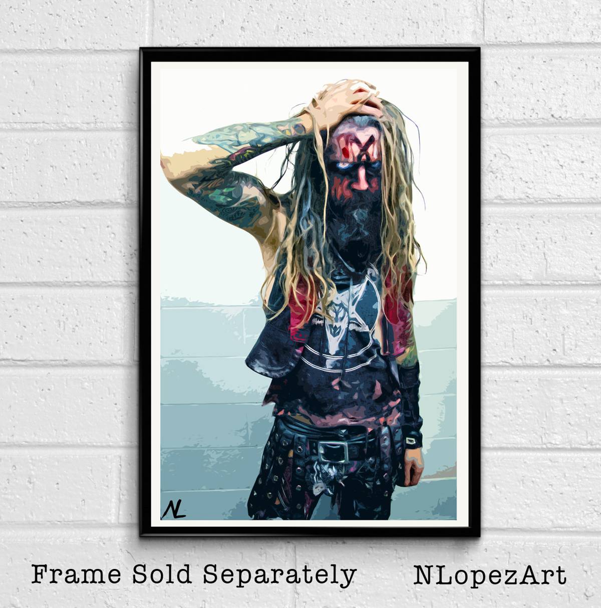 Rob Zombie Illustration - Heavy Metal Music Icon Rock And Roll - Poster | Canvas Wall Art Print