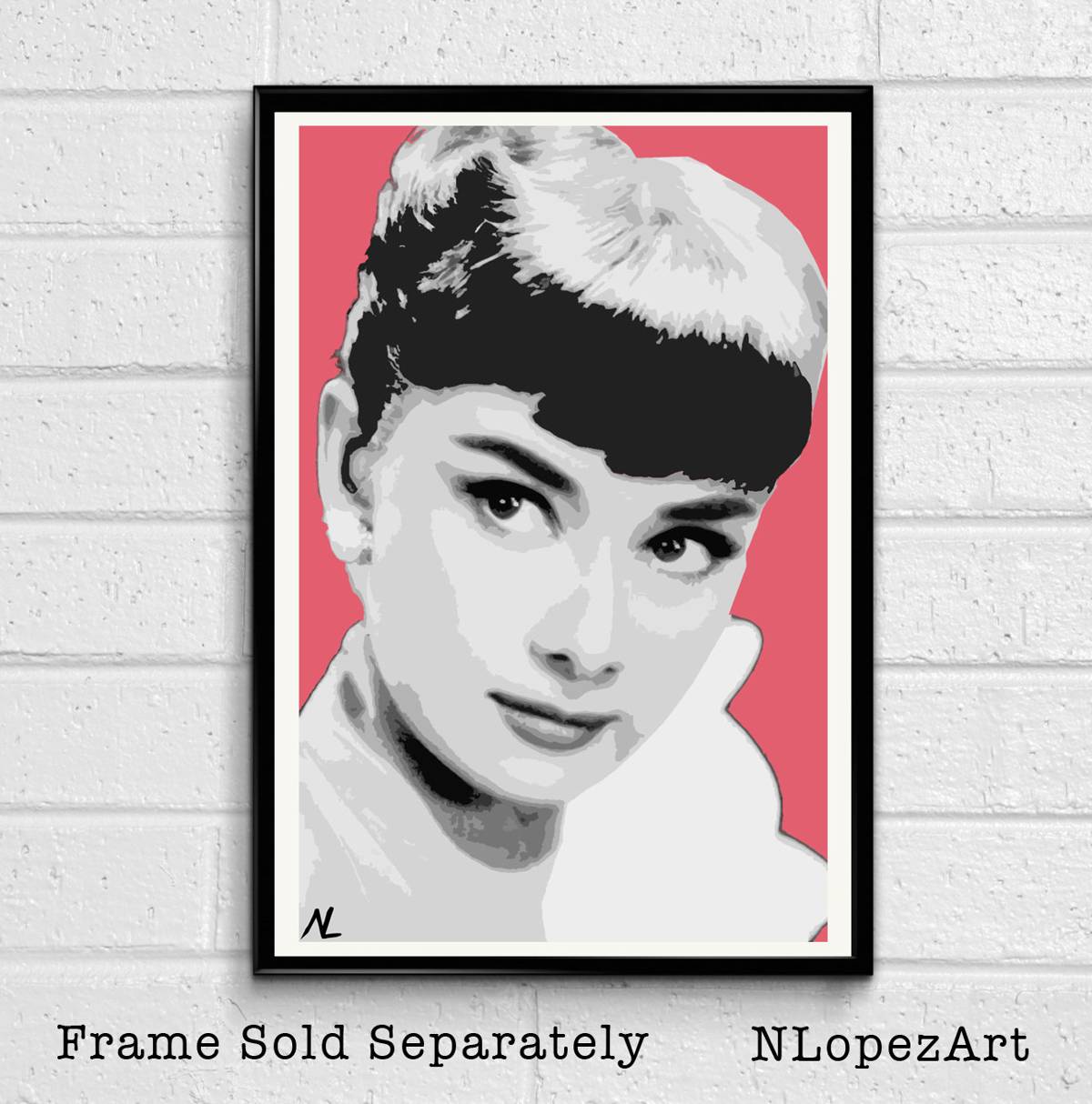 Audrey Hepburn Illustration #1 - Roman Holiday Classic Hollywood Icon - Poster | Canvas Wall Art Print