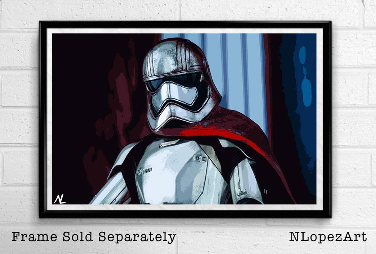 Captain Phasma From Star Wars Illustration - Chrome Stormtrooper - Poster | Canvas Wall Art Print