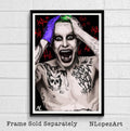 Joker Jared Leto Illustration - Suicide Squad Superhero Film Comicbook Movie - Poster | Canvas Wall Art Print