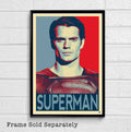 Superman Political Poster Illustration - Batman V Superman Superhero Movie Comicbook - Poster | Canvas Wall Art Print