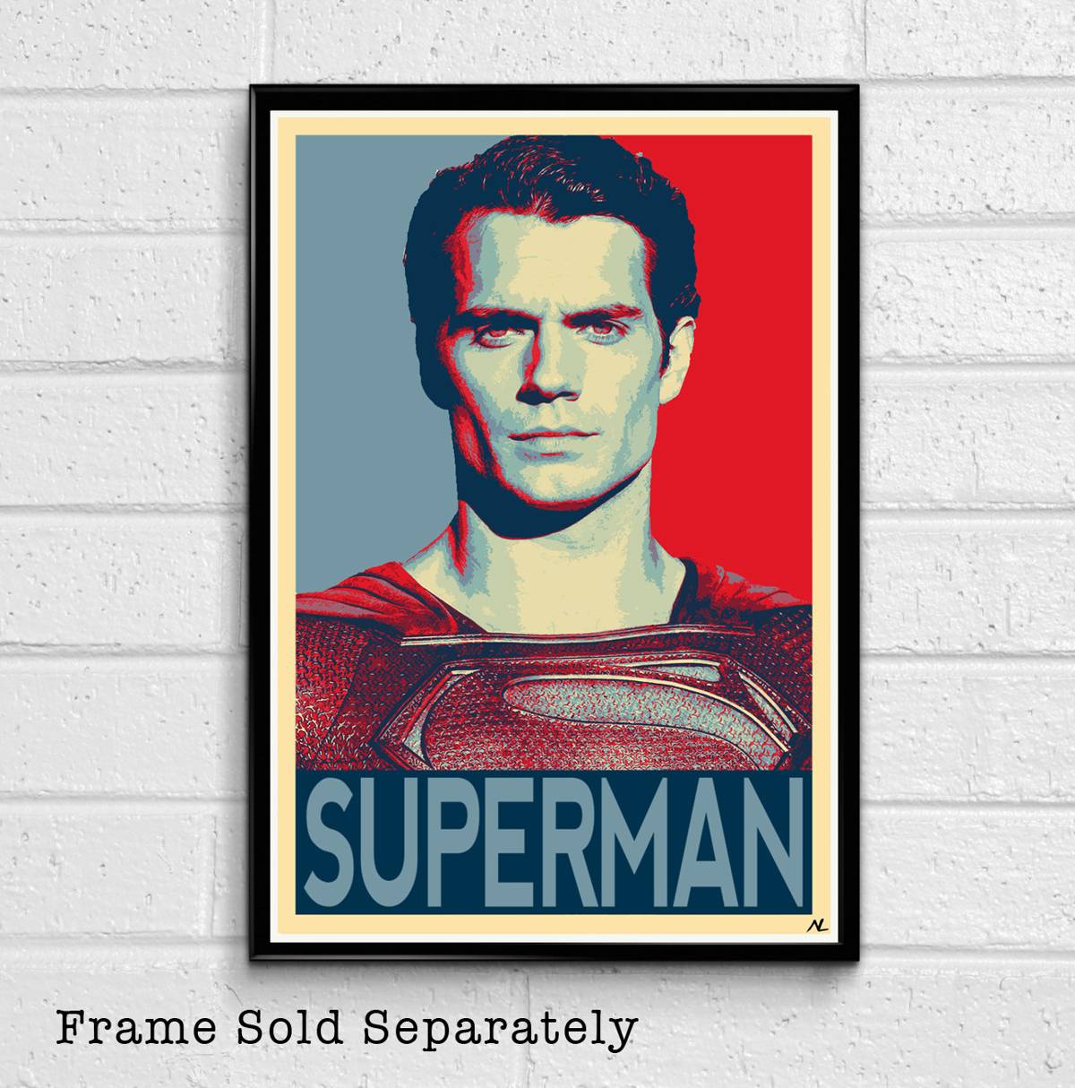 Superman Political Poster Illustration - Batman V Superman Superhero Movie Comicbook - Poster | Canvas Wall Art Print