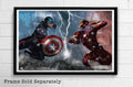 Captain America &amp;Amp;Amp; Iron Man Illustration - Marvel Avengers Civil War Superhero Comicbook - Poster | Canvas Wall Art Print
