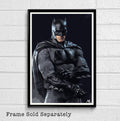 Batman Illustration - Ben Affleck Superhero Movie Film Comicbook - Poster | Canvas Wall Art Print
