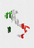 Italy Typographic Map Flag - Poster | Canvas Wall Art Print