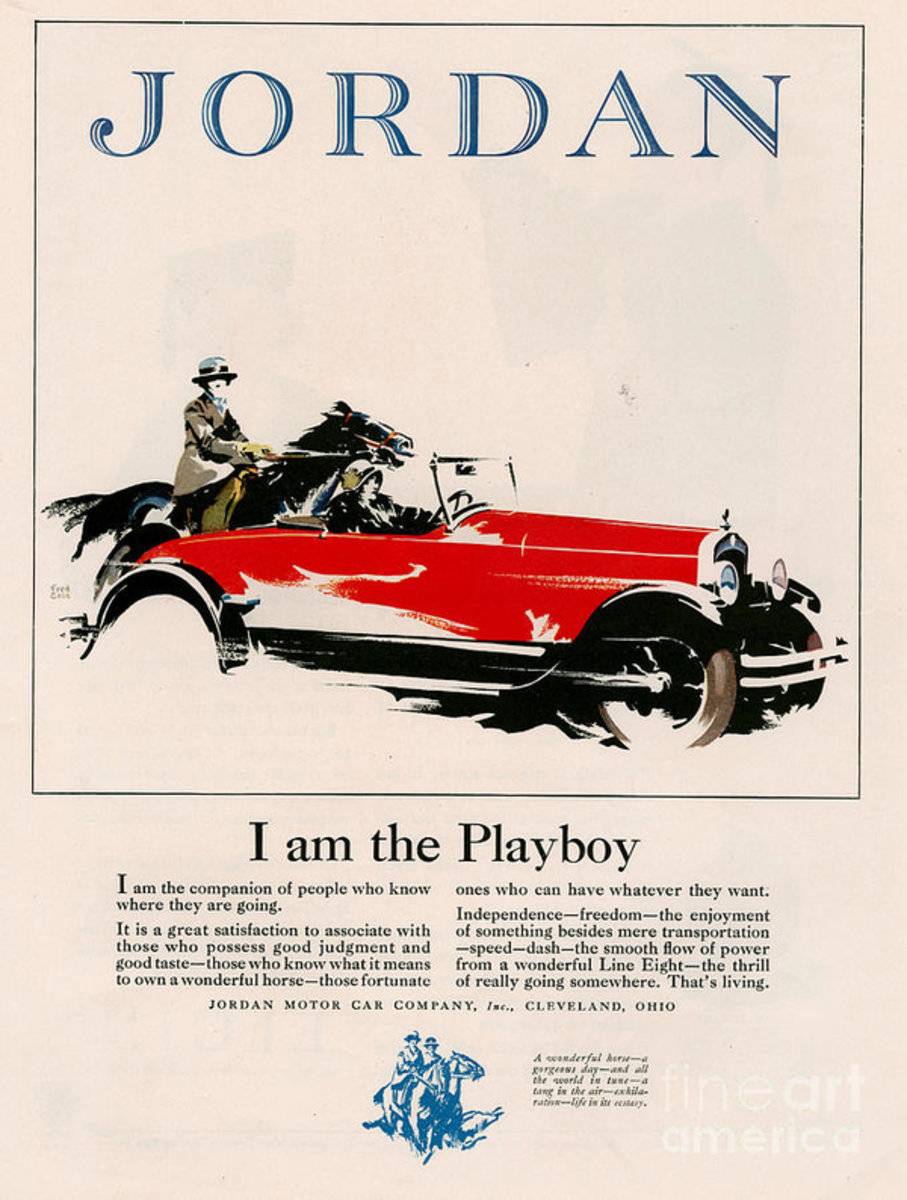 Jordan 1926 1920S Usa Cc Cars Horses - Poster | Canvas Wall Art Print