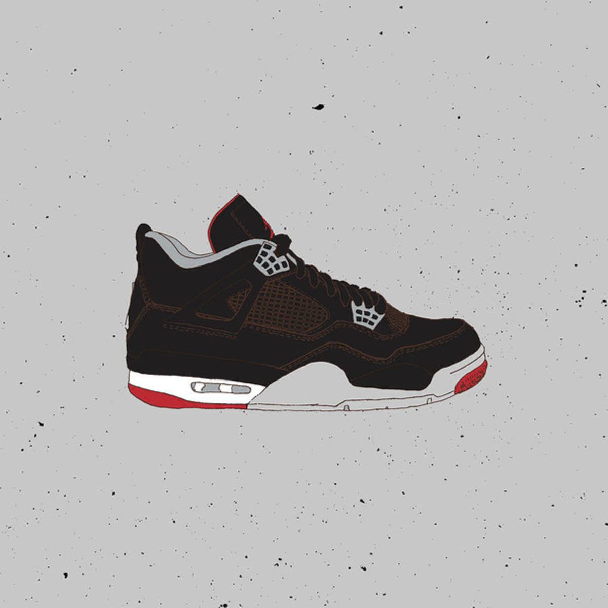 Jordan 4 Black Cement - Poster | Canvas Wall Art Print