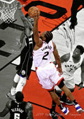 Kawhi Leonard, Toronto Raptors, Dunking Over Giannis Antetokounmpo, Milwaukee Bucks, Conference Cham - Poster | Canvas Wall Art Print