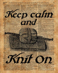 Keep Calm And Knit On - Poster | Canvas Wall Art Print