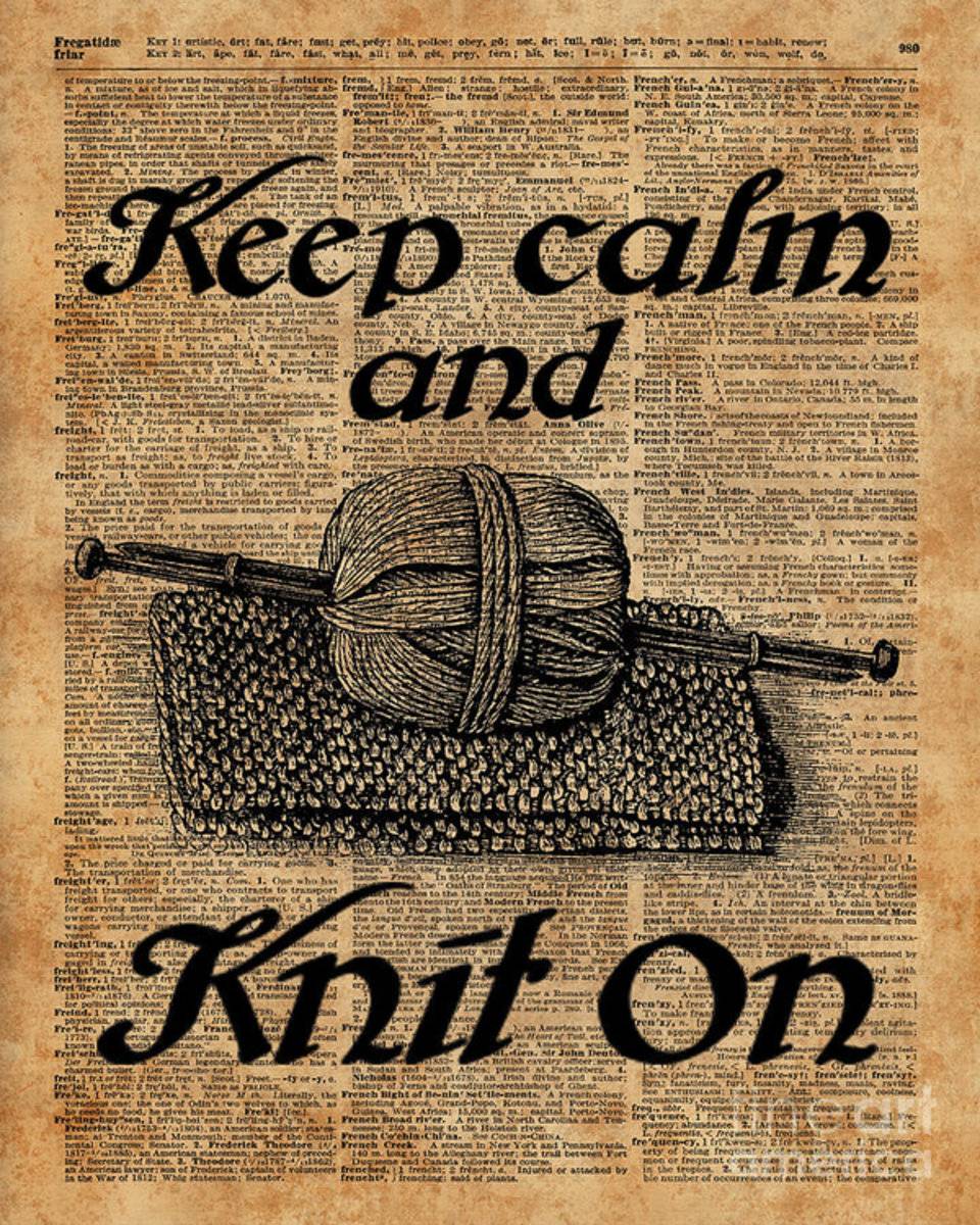 Keep Calm And Knit On - Poster | Canvas Wall Art Print