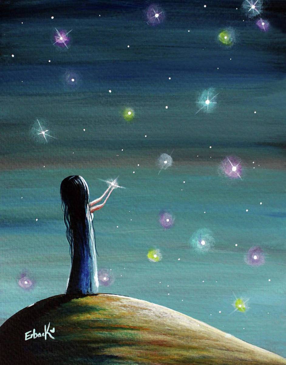 Keeping Her Dreams Alive Fantasy Painting - Poster | Canvas Wall Art Print