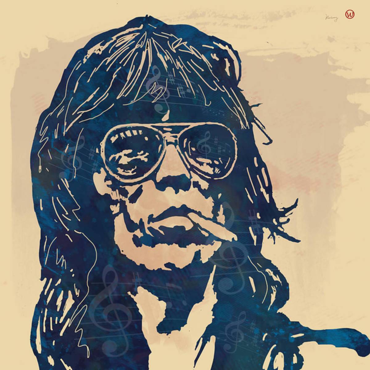 Keith Richards Pop Stylised Art Sketch Poster - Poster | Canvas Wall Art Print