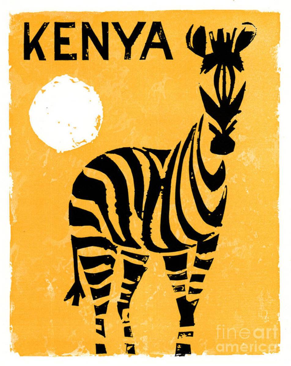 Kenya Africa Vintage Travel Restored - Poster | Canvas Wall Art Print