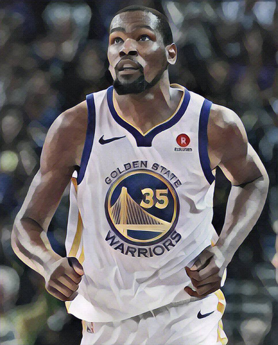 Kevin Durant Golden State Warriors Abstract Art 1 - Poster | Canvas Wall Art Print