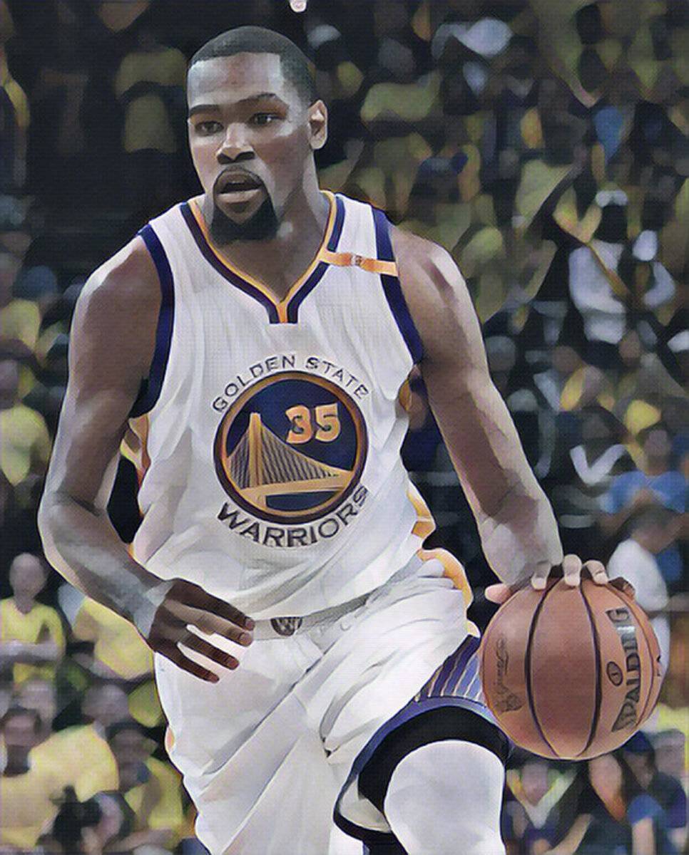 Kevin Durant Golden State Warriors Abstract Art 2 - Poster | Canvas Wall Art Print