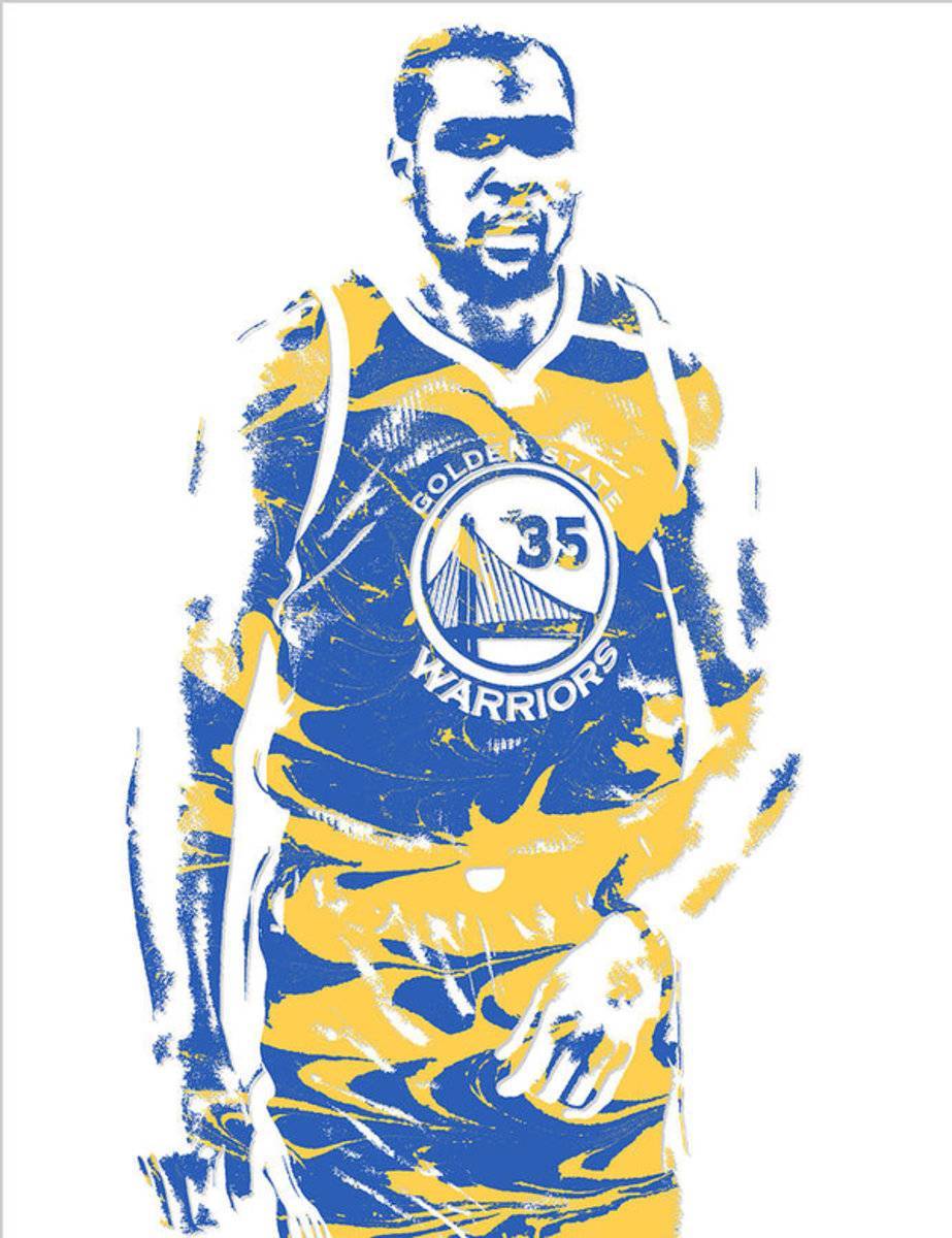 Kevin Durant Golden State Warriors Pixel Art 17 - Poster | Canvas Wall Art Print