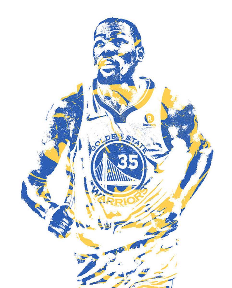 Kevin Durant Golden State Warriors Pixel Art 52 - Poster | Canvas Wall Art Print