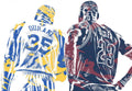 Kevin Durant Warriors Lebron James Cavaliers Pixel Art - Poster | Canvas Wall Art Print