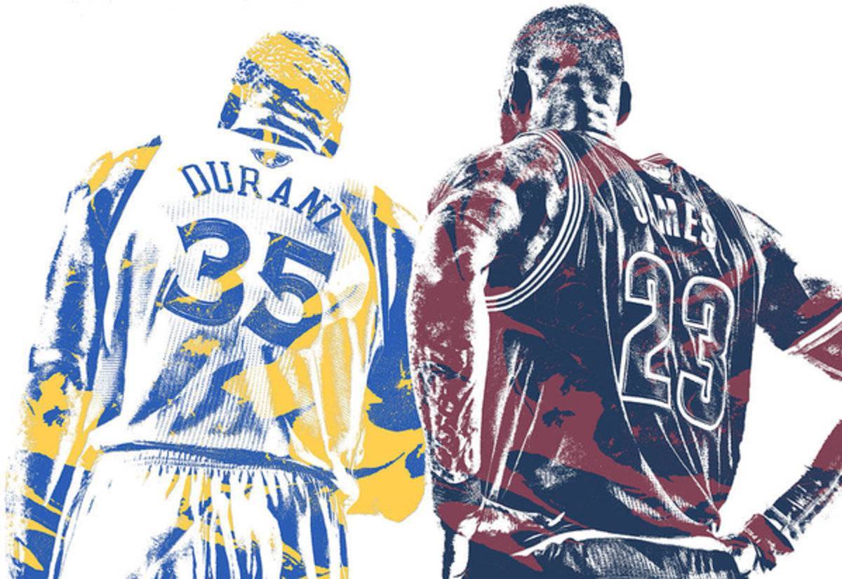 Kevin Durant Warriors Lebron James Cavaliers Pixel Art - Poster | Canvas Wall Art Print
