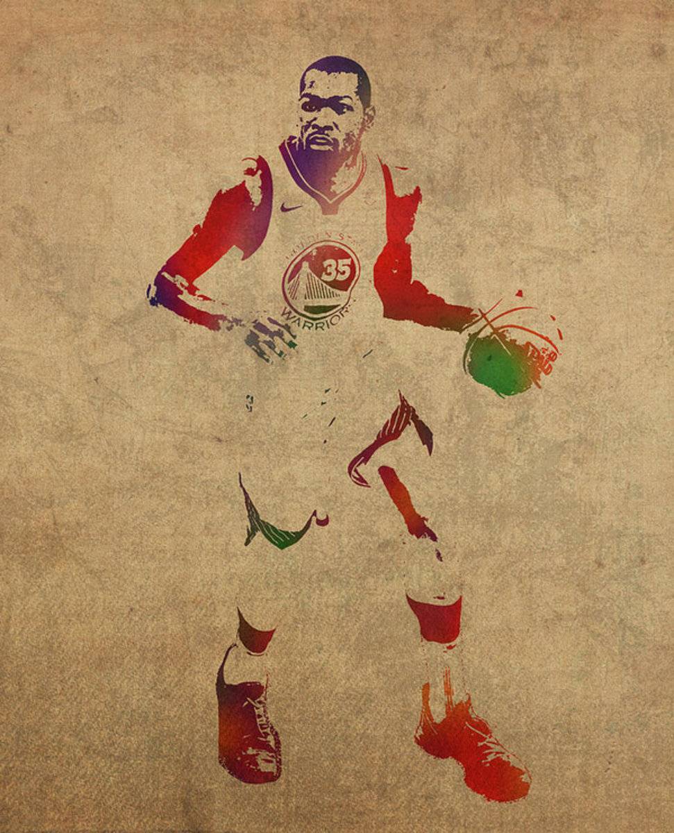Kevin Durant Watercolor Portrait - Poster | Canvas Wall Art Print
