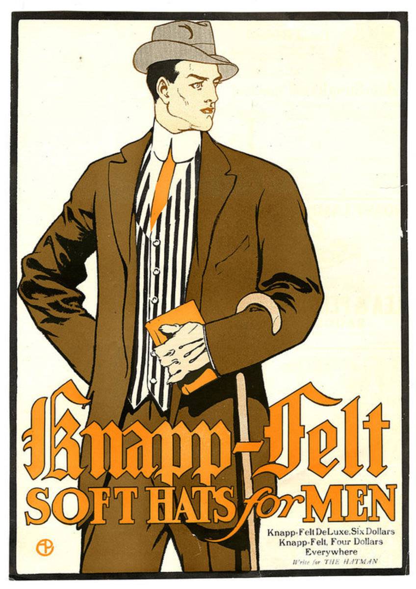 Knapp Felt 1910S Usa Mens Hats - Poster | Canvas Wall Art Print