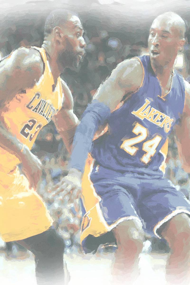 Kobe Bryant Lebron James 2 - Poster | Canvas Wall Art Print
